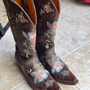 Old Gringo Dark Brown Embroidered Heeled Boots